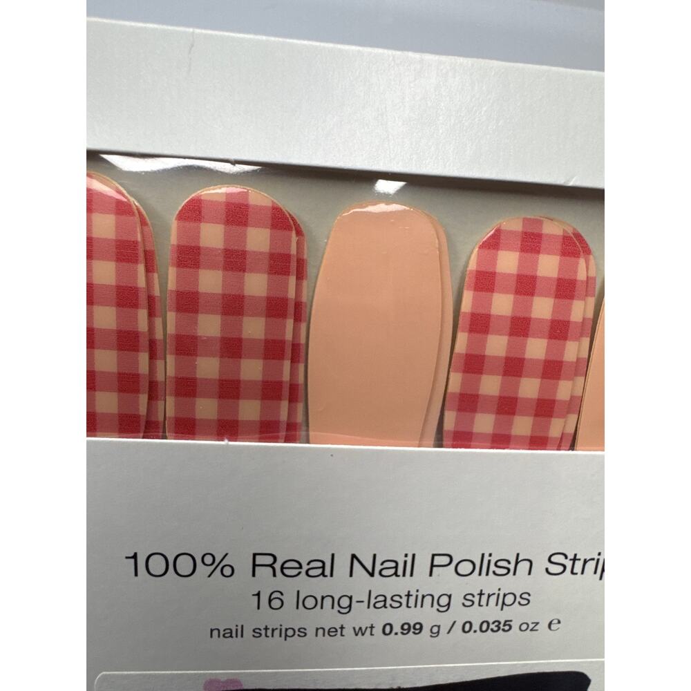 NWT Color Street “What The Check” Pink Gingham Pale Pink Nail Strips